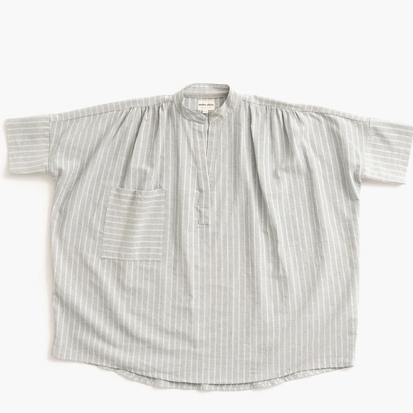 Tribe Alive Striped Split-Neck Top (S) - Picture 5 of 11